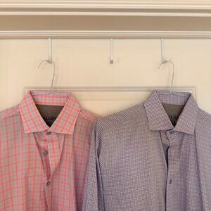 Lot of 2 Twillory Performance Fabric Tailored Fit Shirts (15.5 x 32-33)